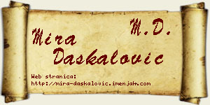 Mira Daskalović vizit kartica